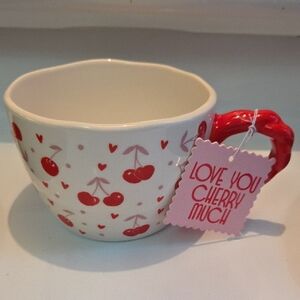 NWT The Paper Curator Valentine's Day Cherry Print Mug